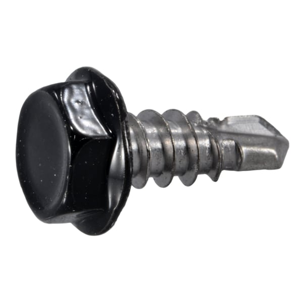 Midwest Fastener Self-Drilling Screw, #8 x 1/2 in, Painted Stainless Steel Flange Hex Head External Hex Drive, 15 PK 39601 - main
